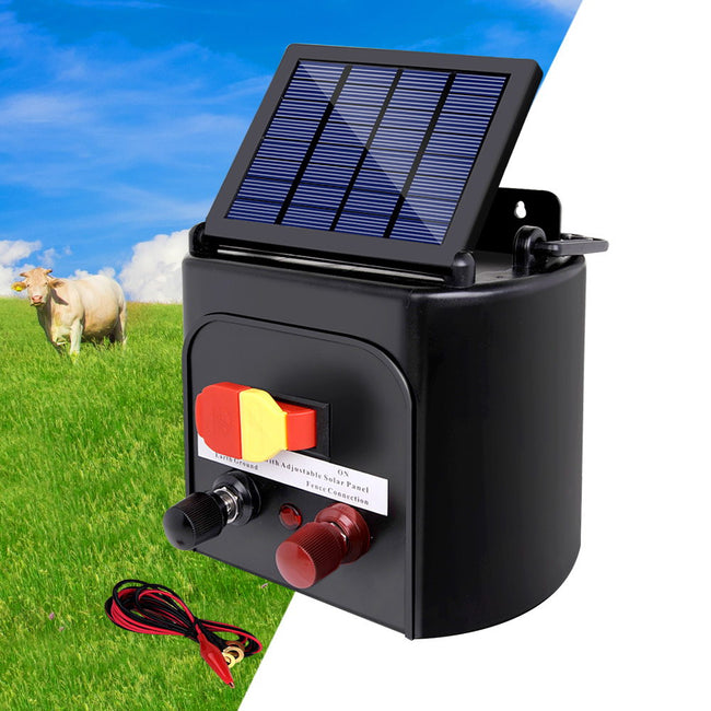 Giantz Fence Energiser 3KM Solar Powered 0.1J Electric Fencing Charger Hover Image