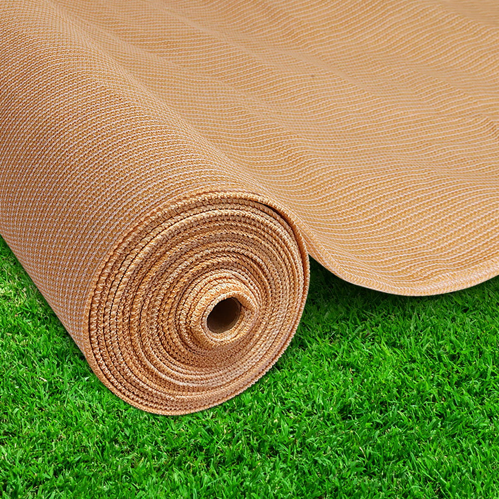 Instahut 70% Shade Cloth 3.66x10m Shadecloth Sail Heavy Duty Beige.