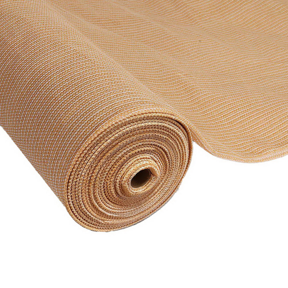 Instahut 70% Shade Cloth 3.66x10m Shadecloth Sail Heavy Duty Beige.