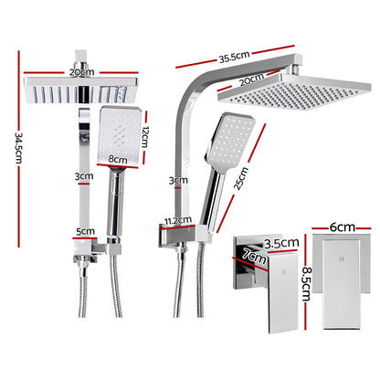 Cefito 8'' Rain Shower Head Set Handheld Square High Pressure wins Tap�Chrome