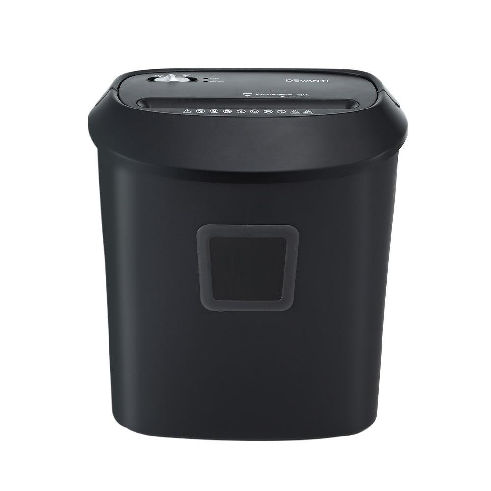 Devanti Electric Paper Shredder for Home Office 10 A4 Paper Sheet Cross-Cut Paper.