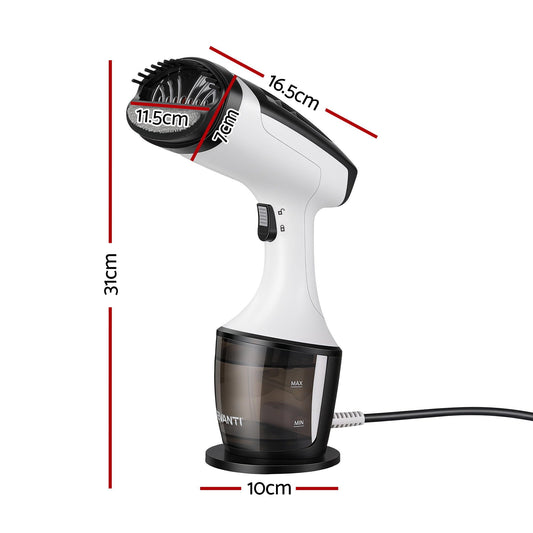 Devanti Clothes Steamer, 1500W Powerful Fast 30s Heat-Up Continuous Steam Lock 160ml Tank Fabric Brush Portable Handheld Steam Iron for Home Travel Business Trip.