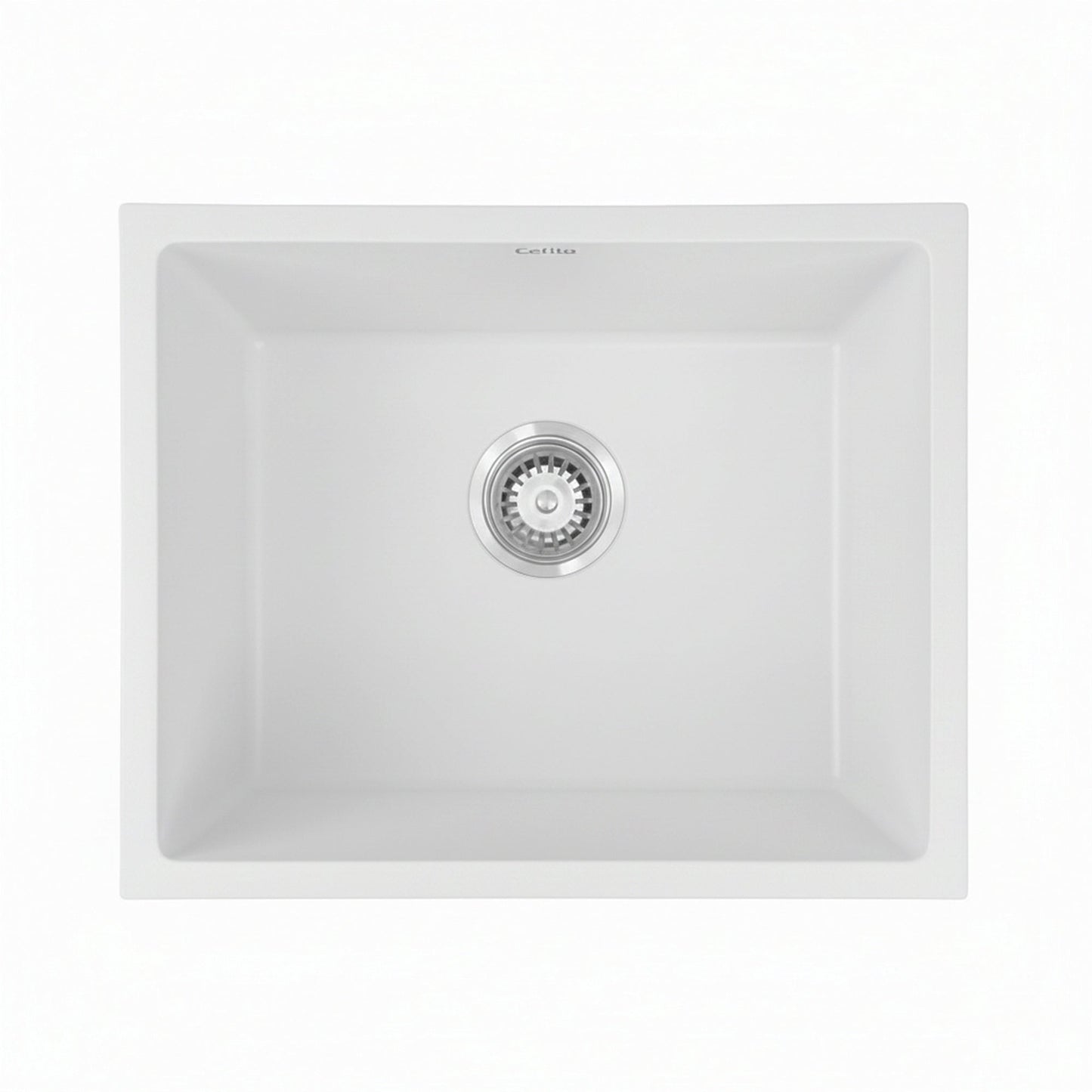 Cefito Kitchen Sink 55x45cm Granite Stone Sink Single Bowl White