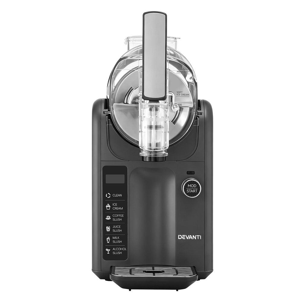 Devanti 5in1 Slushie Machine Ice Cream Maker 2L Grey.