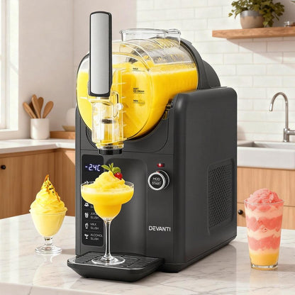 Devanti 5in1 Slushie Machine Ice Cream Maker 2L Grey.