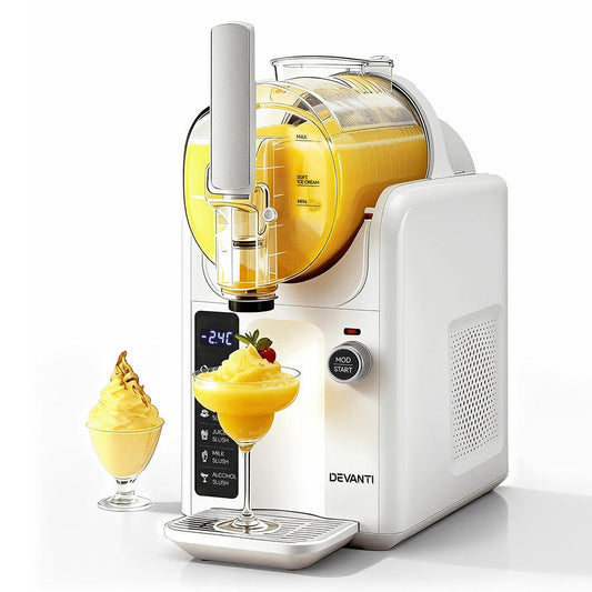 Devanti 5in1 Slushie Machine Ice Cream Maker 2L White.
