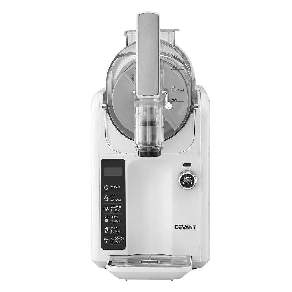 Devanti 5in1 Slushie Machine Ice Cream Maker 2L White.