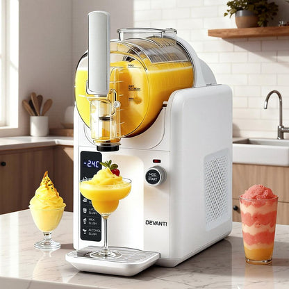 Devanti 5in1 Slushie Machine Ice Cream Maker 2L White.