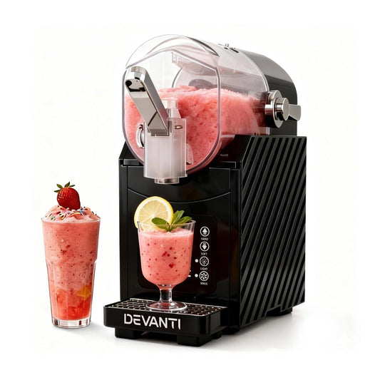 Devanti 1.8L Slushie Machine Maker Frozen Smoothies Milkshakes Black.