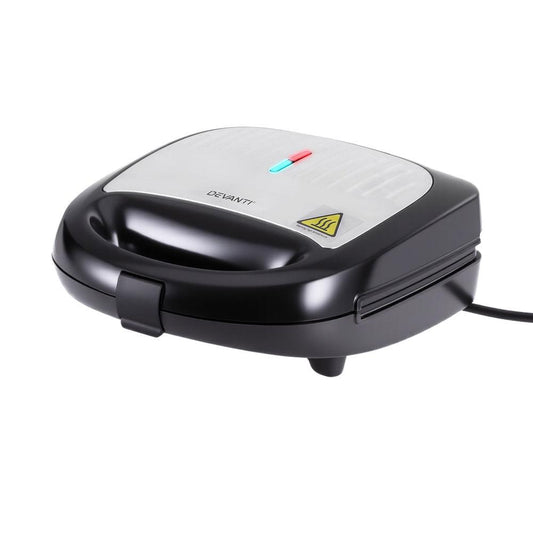 Devanti 3-in-1 Sandwich Press Waffle Maker Panini Press Grill 850W.
