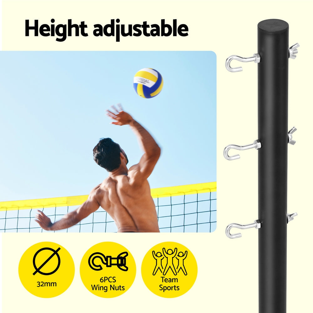Everfit 9M Portable Volleyball Net Set with Ball Boundary Lines Badminton Tennis.