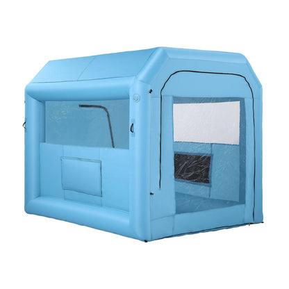 Giantz Inflatable Paint Booth 2.5X2.5X3M Inflatable Spray Booth with 550W Powerful Blower and Air Filter System, Round Roof with Light Hook, for Painting Bicycle, Motorcycle, Furniture Refinishing DIY.