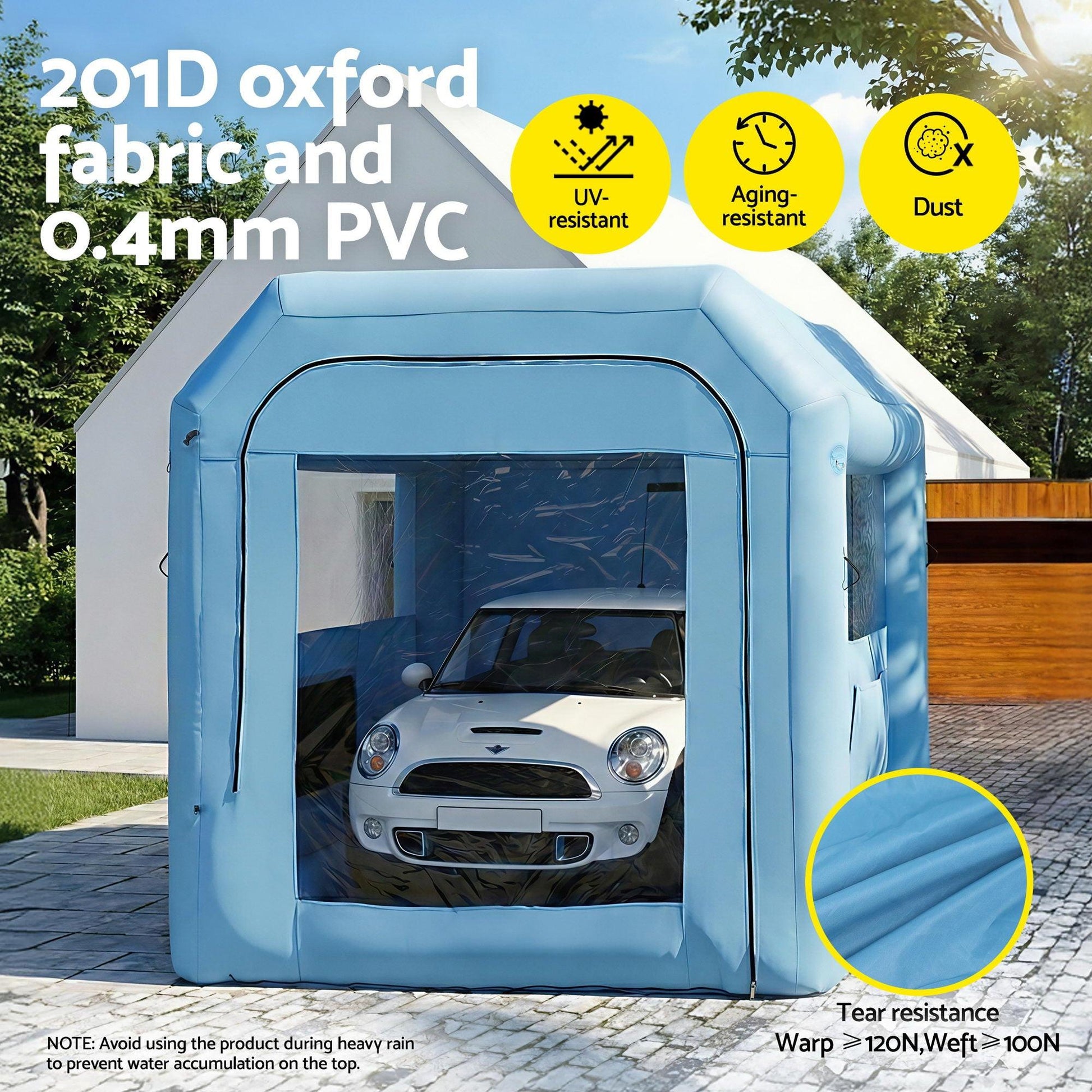 Giantz Inflatable Paint Booth 2.5X2.5X3M Inflatable Spray Booth with 550W Powerful Blower and Air Filter System, Round Roof with Light Hook, for Painting Bicycle, Motorcycle, Furniture Refinishing DIY.