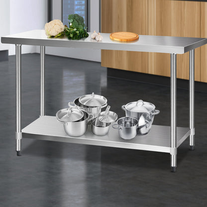 Cefito 1524x610mm Stainless Steel Kitchen Bench 304.