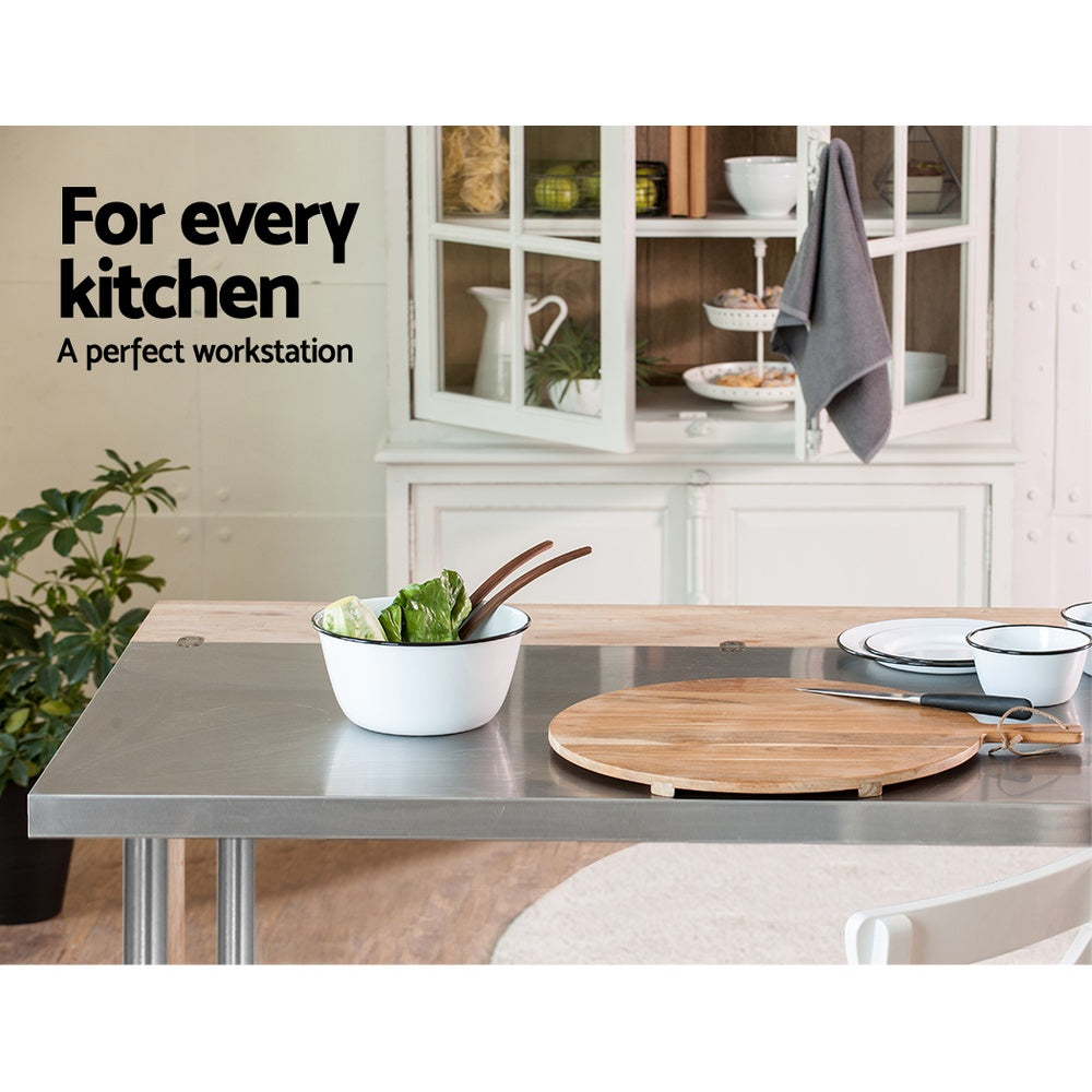 Cefito 1524x610mm Stainless Steel Kitchen Bench 304.