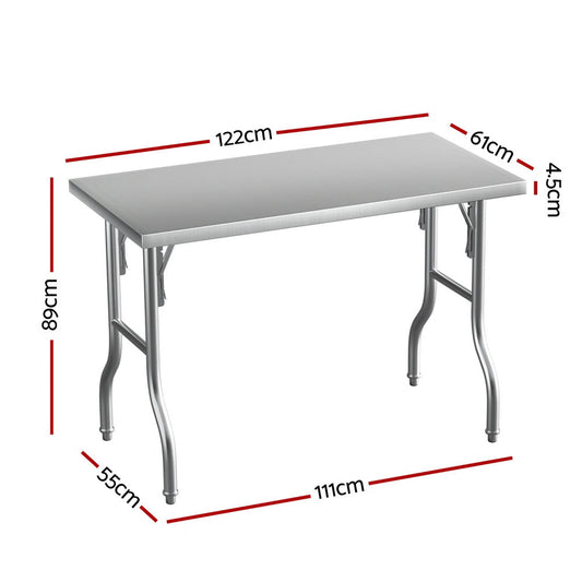 Cefito Stainless Steel Kitchen Benches Work Bench Food Foldable 430.