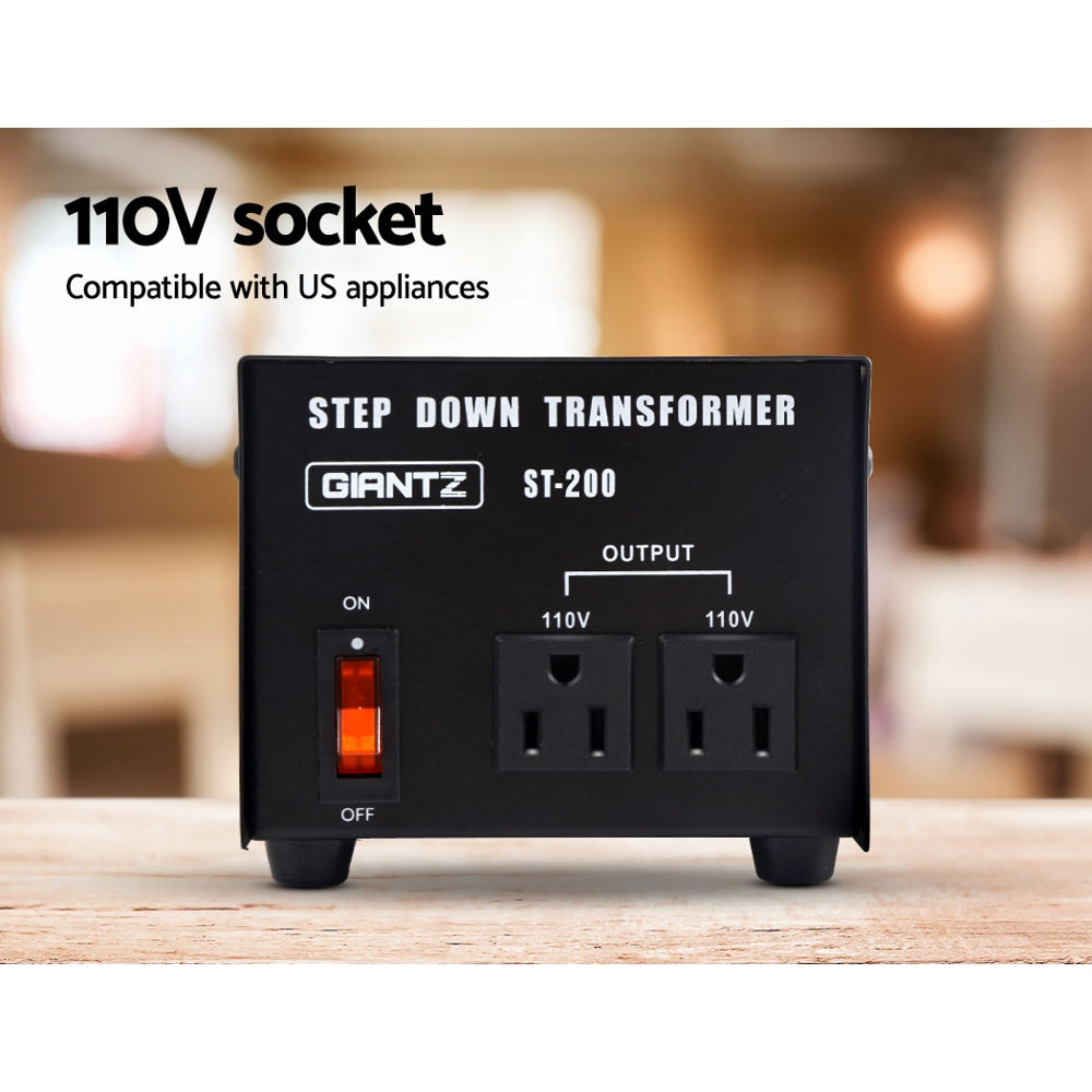 Giantz Step Down Transformer 200W 240V TO 110V Stepdown Voltage Converter AU-US.