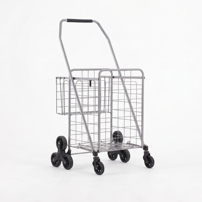 Emajin Shopping Trolley Cart Folding Aluminium Utility Cart Silver