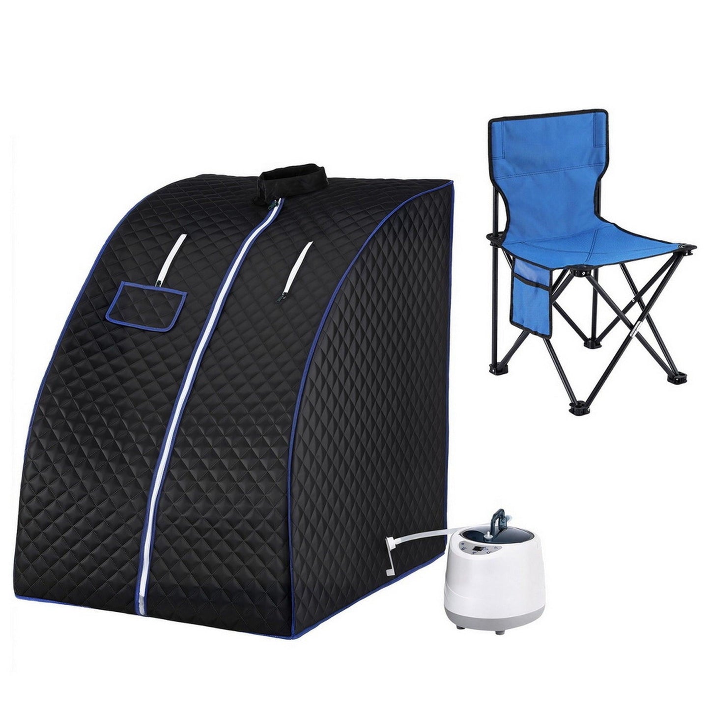 Devanti Portable Steam Sauna Tent 1000W 2L Steamer Pot Personal Home SPA Timer.