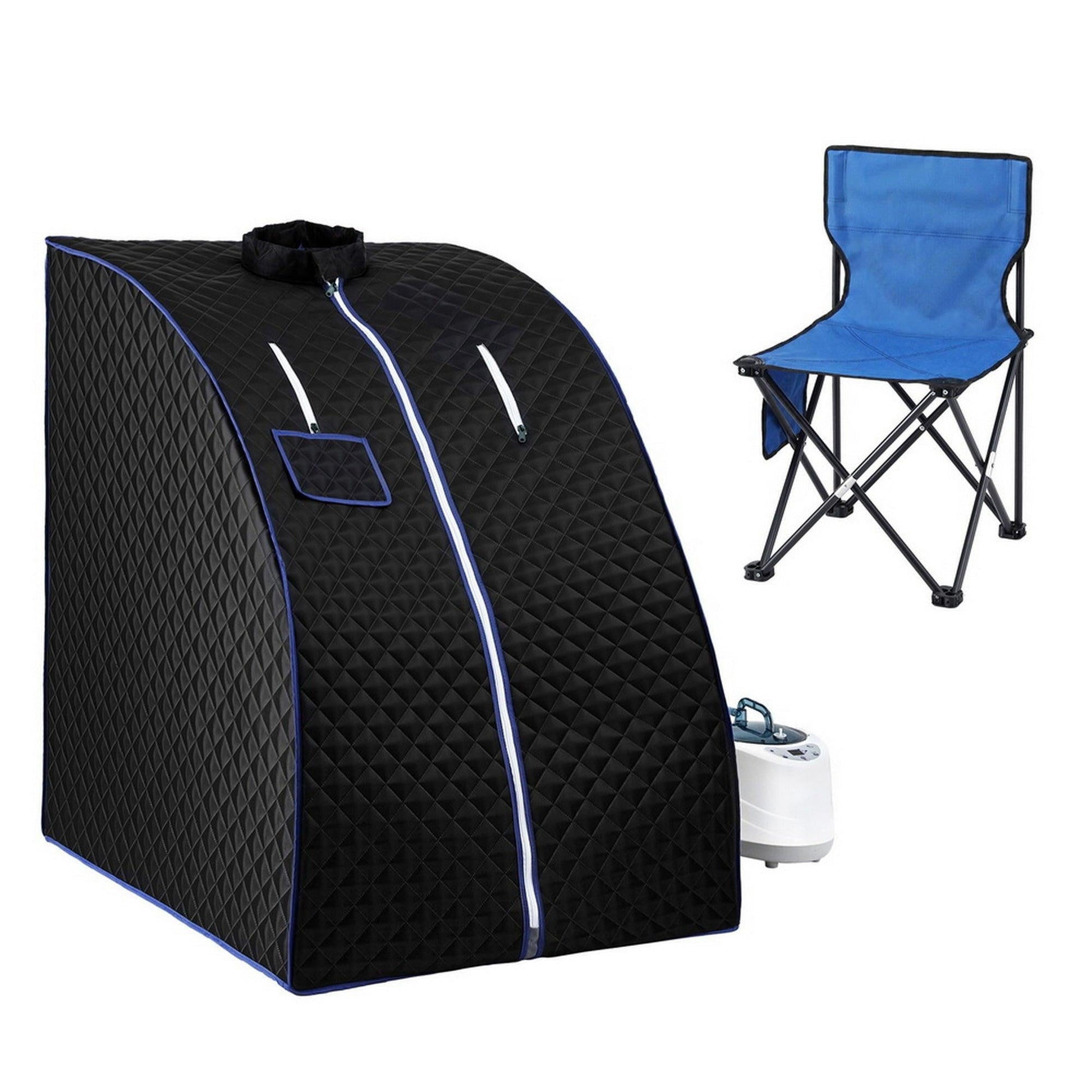 Devanti Portable Steam Sauna Tent 1000W 2L Steamer Pot Personal Home SPA Timer.