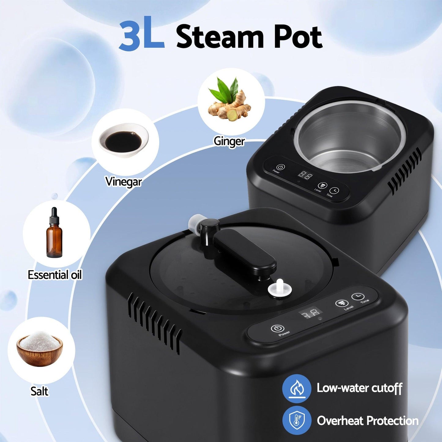 Devanti Portable Steam Sauna Tent 1000W 3L Steamer Pot Full Body Home SPA Timer.