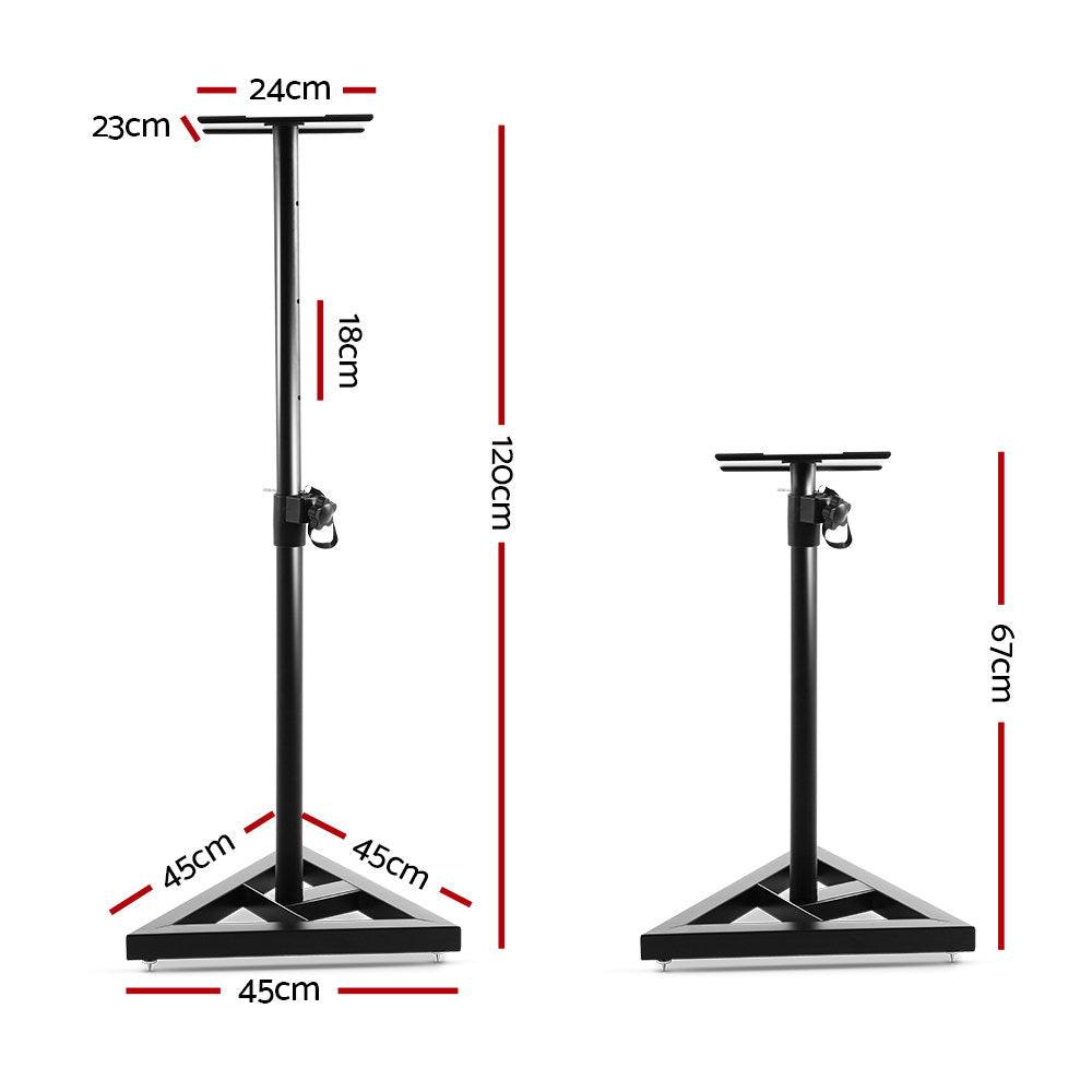 Alpha Speaker Stand 67-120cm Adjustable Height Surround Sound Studio Home 2pcs.