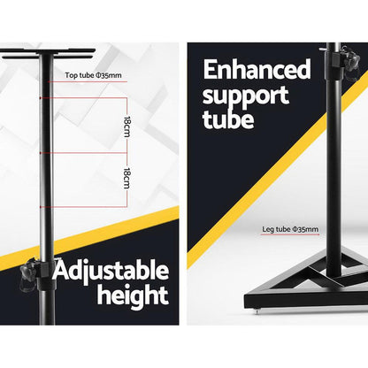 Alpha Speaker Stand 67-120cm Adjustable Height Surround Sound Studio Home 2pcs.
