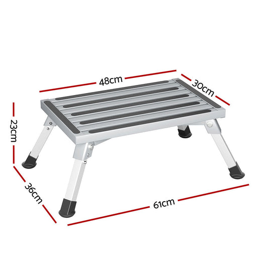 Weisshorn Caravan Step Folding Aluminium Step Ladder Stool.