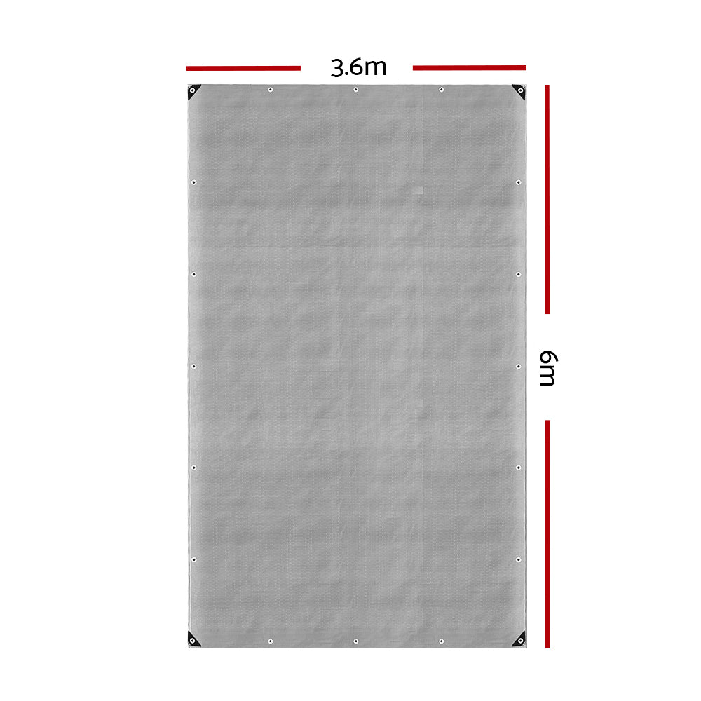 Instahut Tarp Tarpaulin 3.6x6m Canvas Camping Heavy Duty Sun Cover.