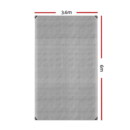 Instahut Tarp Tarpaulin 3.6x6m Canvas Camping Heavy Duty Sun Cover.