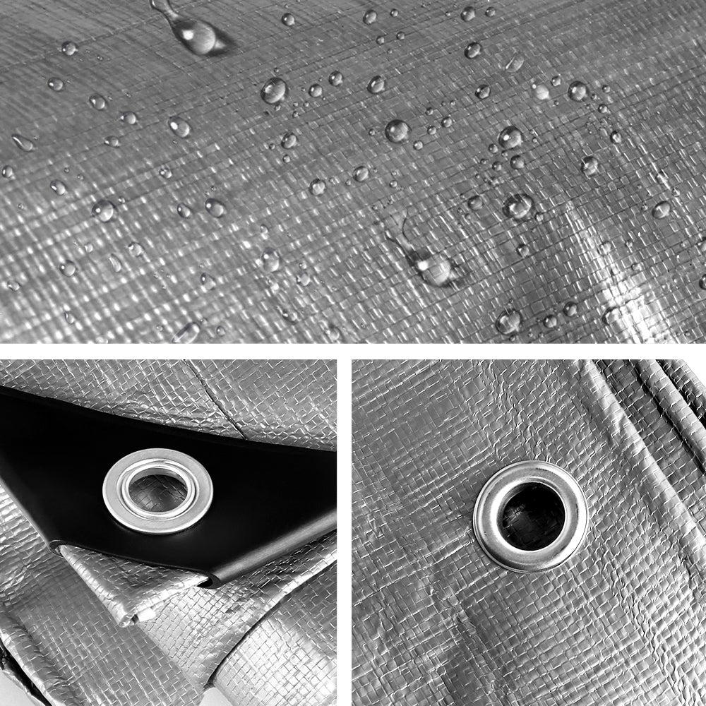Instahut Tarp Tarpaulin 3.6x6m Canvas Camping Heavy Duty Sun Cover.