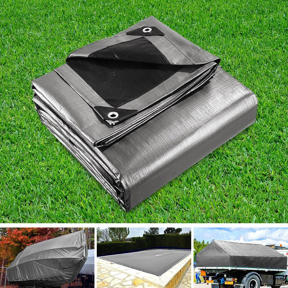 Instahut Tarp Tarpaulin 3.6x6m Canvas Camping Heavy Duty Sun Cover.