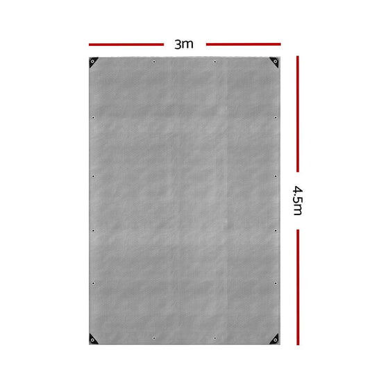 Instahut Tarp Tarpaulin 3x4.5m Canvas Camping Heavy Duty Sun Cover.