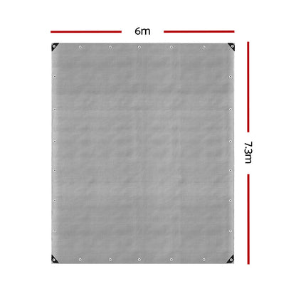 Instahut Tarp Tarpaulin 6x7.3m Canvas Camping Heavy Duty Sun Cover.