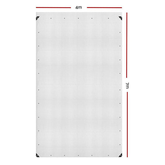 Instahut Tarp Tarpaulin 4x7m Canvas Heavy Duty Camping Cover Clear.