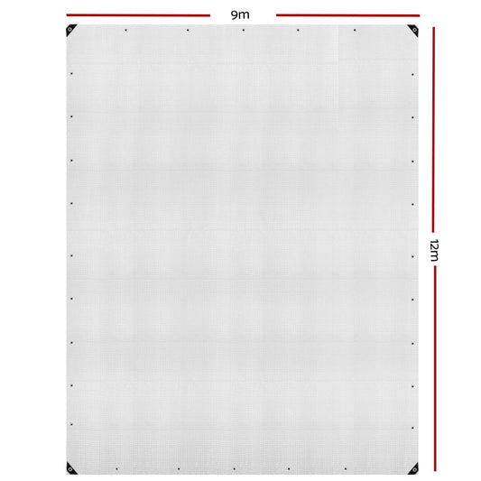 Instahut Tarp Tarpaulin 9x12m Canvas Heavy Duty Camping Cover Clear.