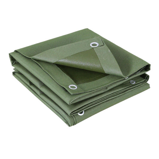 Instahut 3x4m Tarp Tarpaulin 600GSM Camping Canvas Heavy Duty Water Resistant.