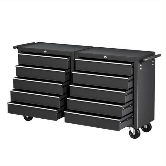 Giantz Tool Chest Trolley 10 Drawers Toolbox Storage Black.