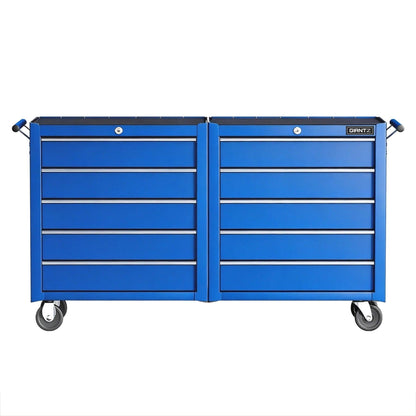 Giantz Tool Chest Trolley 10 Drawers Toolbox Storage Blue.