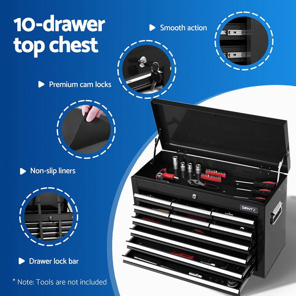 Giantz 13 Drawer Tool Box Cabinet Chest Toolbox Storage Garage Organiser Black.