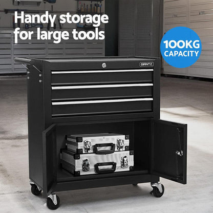 Giantz 13 Drawer Tool Box Cabinet Chest Toolbox Storage Garage Organiser Black.