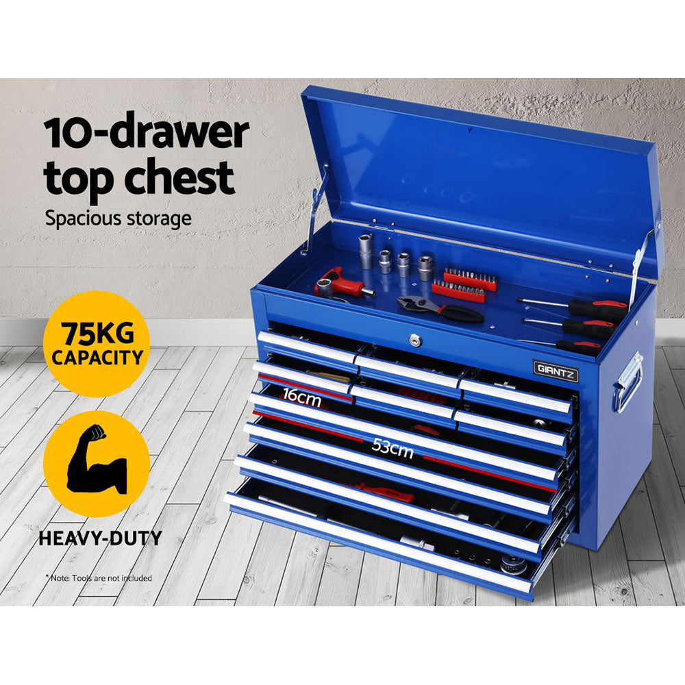 Giantz 17 Drawer Tool Box Cabinet Chest Trolley Toolbox Garage Storage Box Blue.