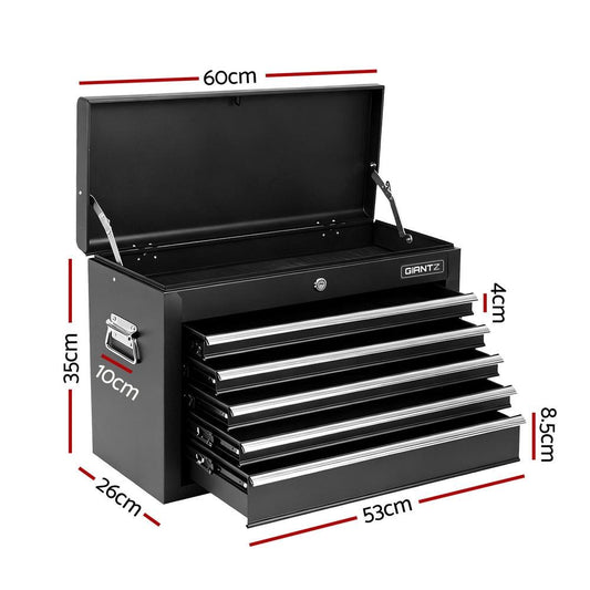 GIANTZ 5 Drawer Tool Chest Box Cabinet Lockable Garage Storage Organiser Black.