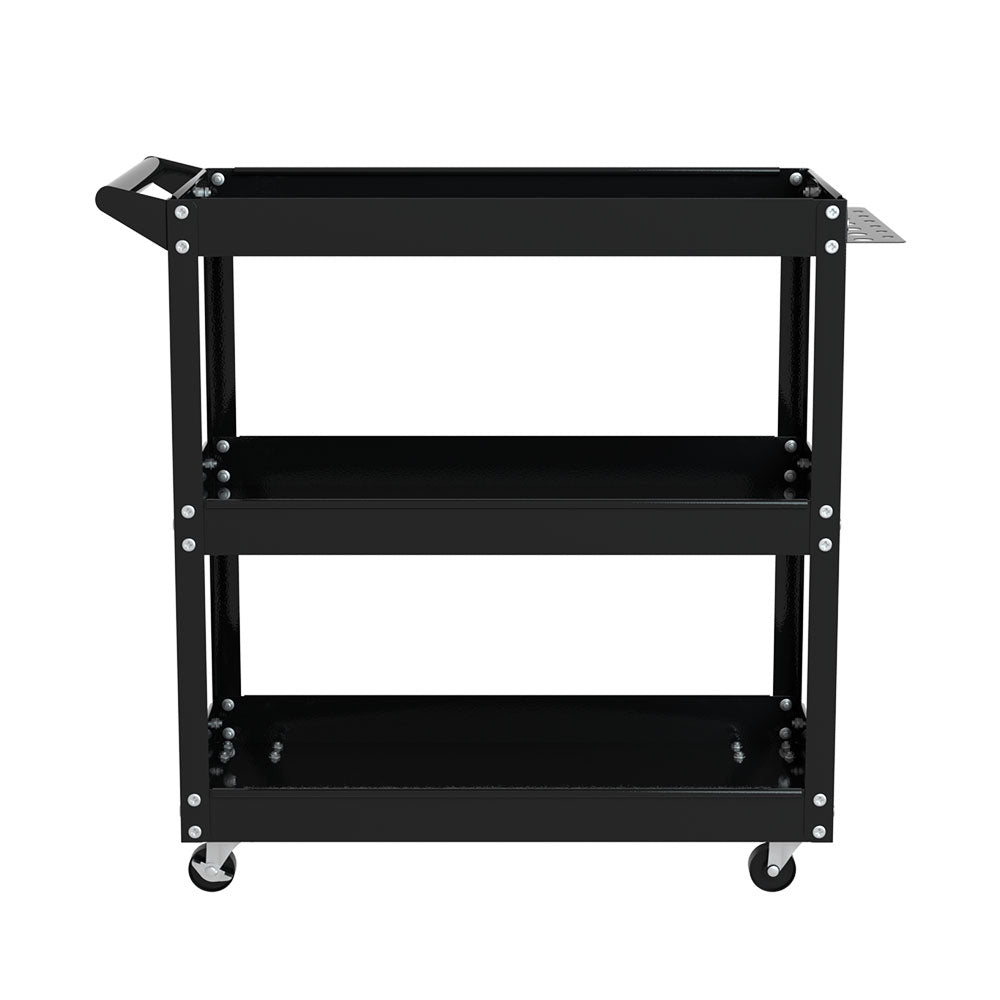 Giantz 3-Tier Tool Cart Trolley Workshop Garage Storage Organizer Black.
