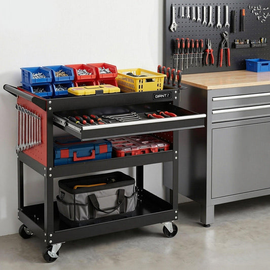 Giantz Tool Trolley Cart Rolling Cabinet with Drawer Workshop Garage Storage.