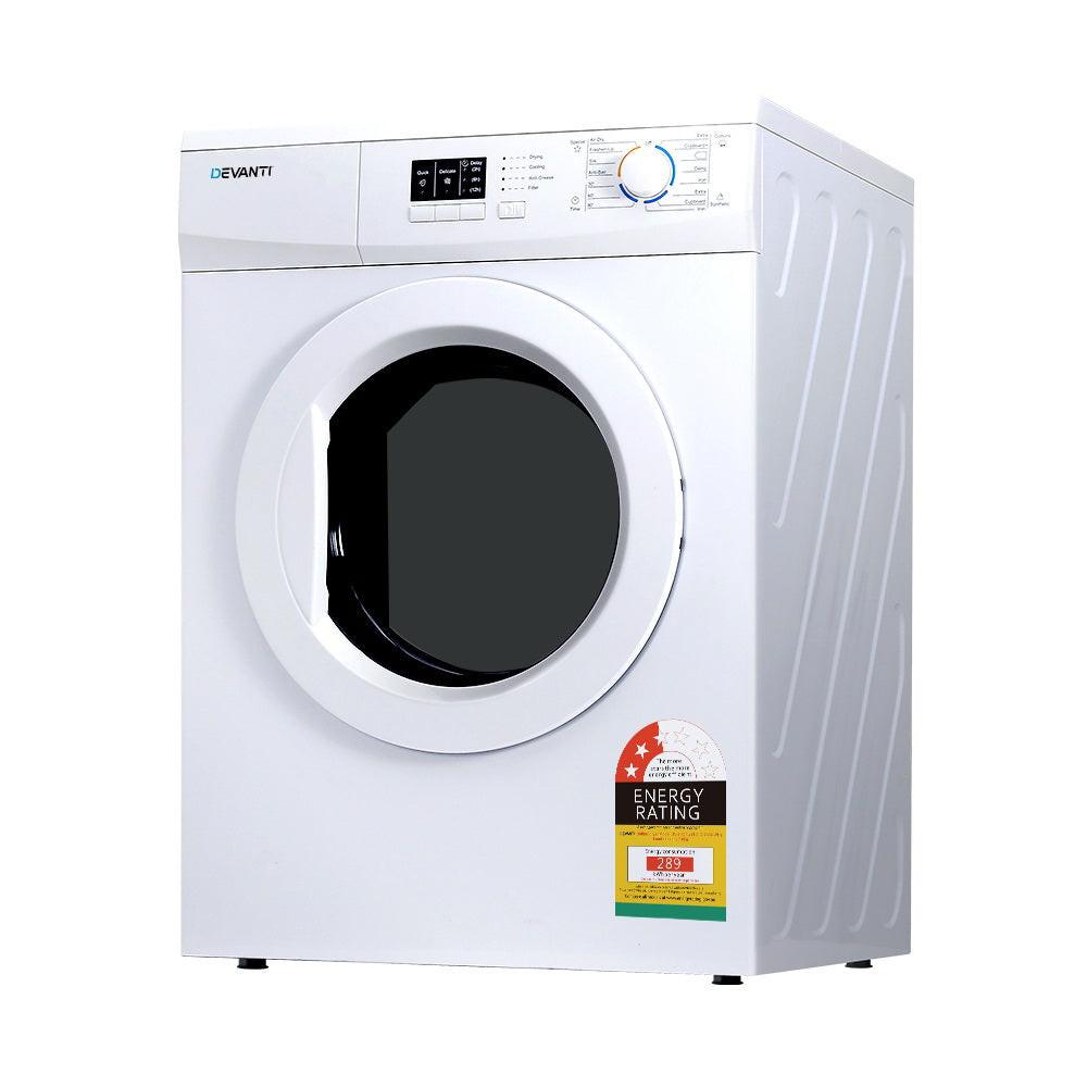 Devanti 7kg Vented Tumble Dryer - White.