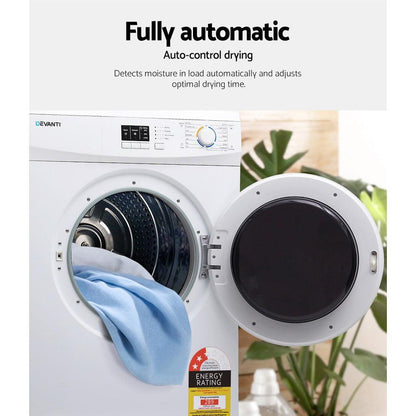 Devanti 7kg Vented Tumble Dryer - White.