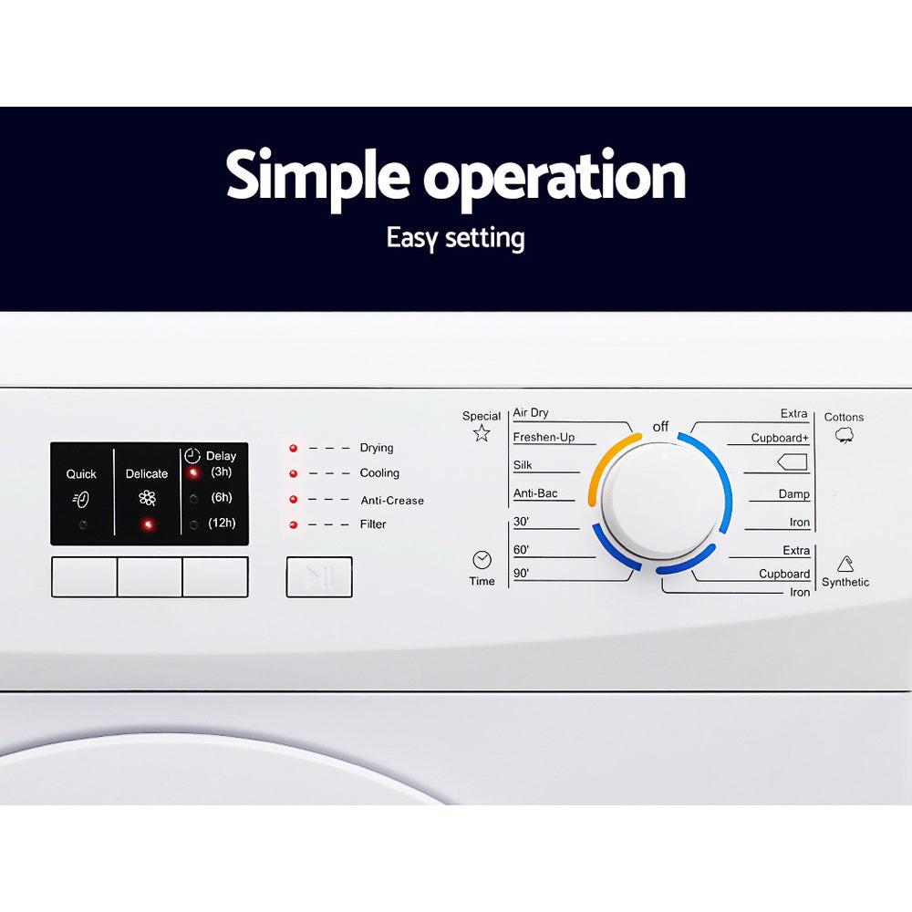 Devanti 7kg Vented Tumble Dryer - White.