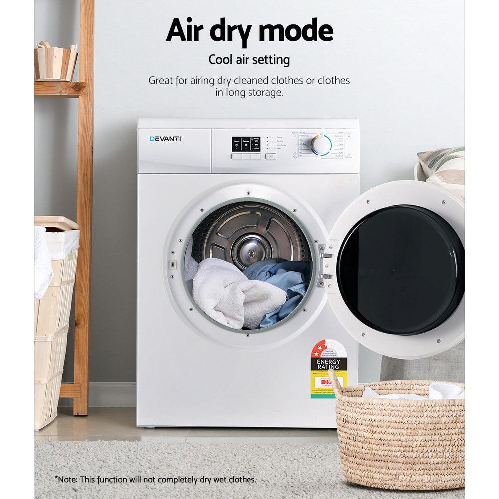 Devanti 7kg Vented Tumble Dryer - White.