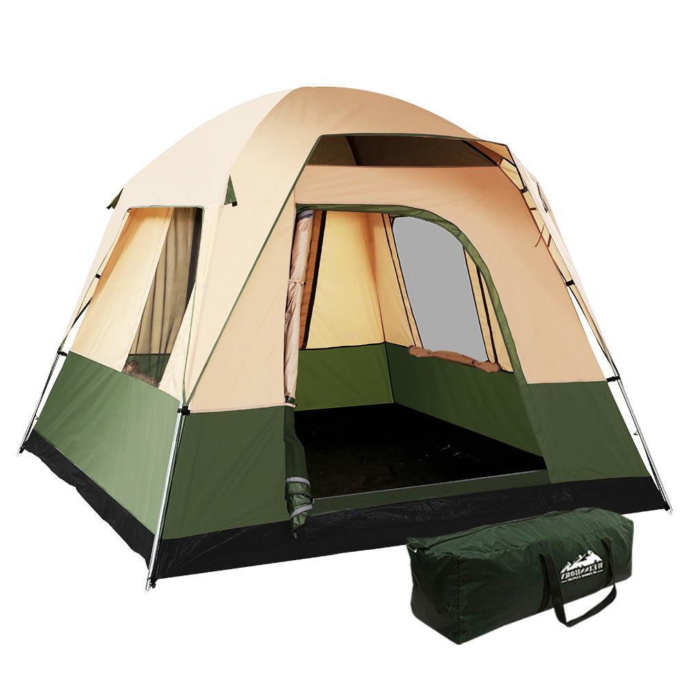 Weisshorn Family Camping Tent 4 Person Hiking Beach Tents Green.